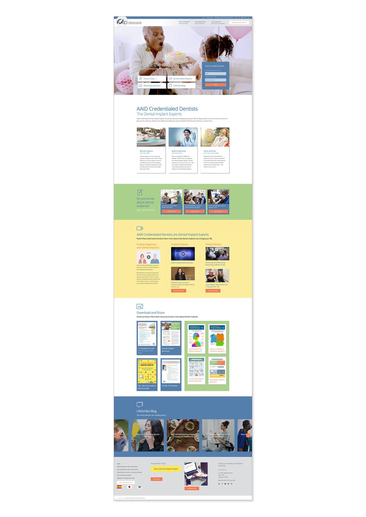 a full size image of the AAID homepage