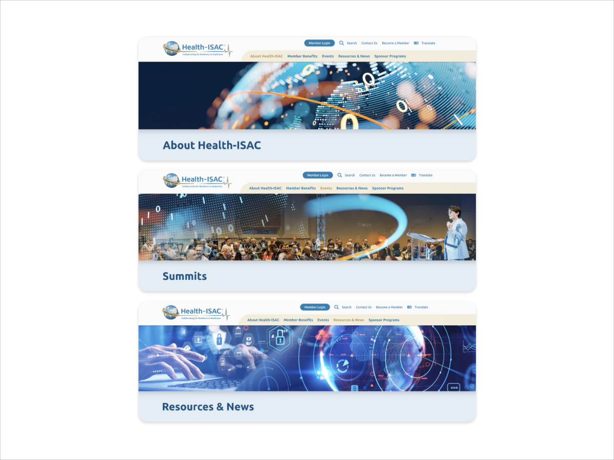 secondary page headers