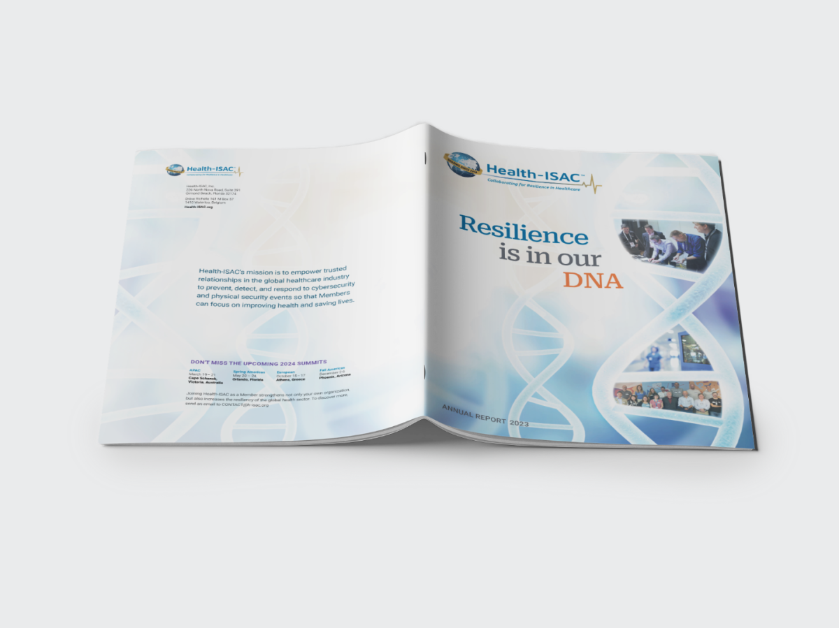 front and back cover of 2023 H-ISAC annual report