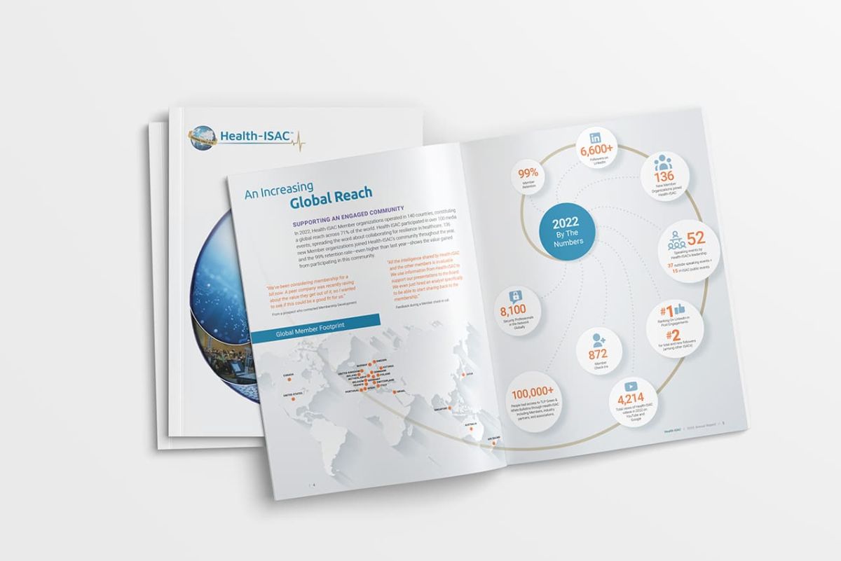 Two copies of the annual report document one opened on top of the other showcasing NiegerDesign's print marketing