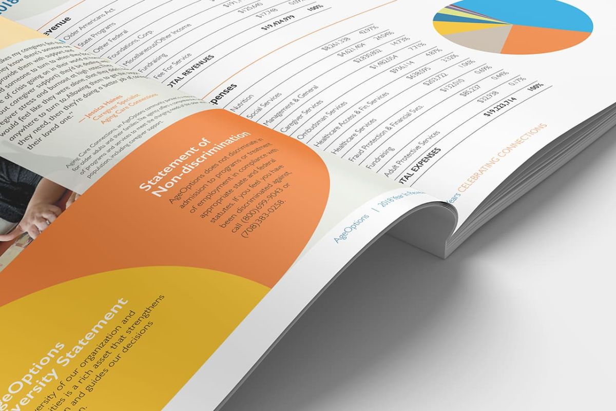 the bottom half of an open copy of the 2018 year in review