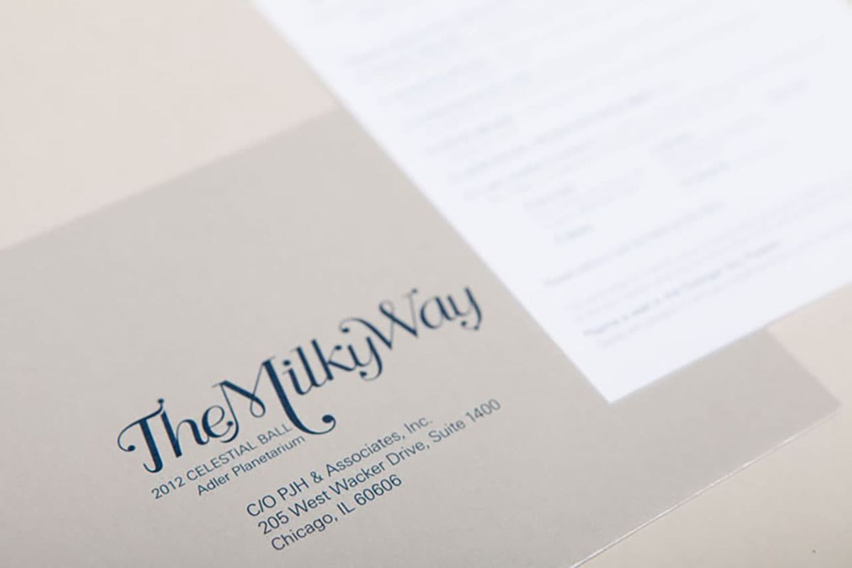 A look inside the print made for the Adler Planetarium 2012 Celestial Ball Invitation